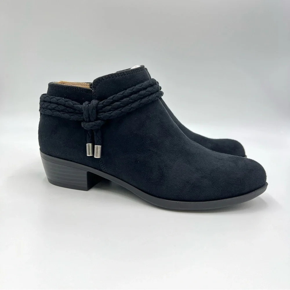 LifeStride Womens Size 6 Black Faux Vegan Suede Leather Microsuede Boots Shoes